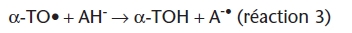 $$ \mathrm{\alpha }-{\mathrm{TO}}^{\centerdot }+\mathrm{\mathbf{Error:0F02B} }{\mathrm{AH}}^{-}\to \mathrm{\alpha }-\mathrm{TOH}+{\mathrm{A}}^{-\centerdot }\enspace (\mathrm{r\acute{e} action}\enspace 3) $$