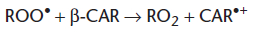 $$ {\mathrm{ROO}}^{\centerdot }+\mathrm{\beta }-\mathrm{CAR}\to {\mathrm{RO}}_2+{\mathrm{CAR}}^{\centerdot +} $$